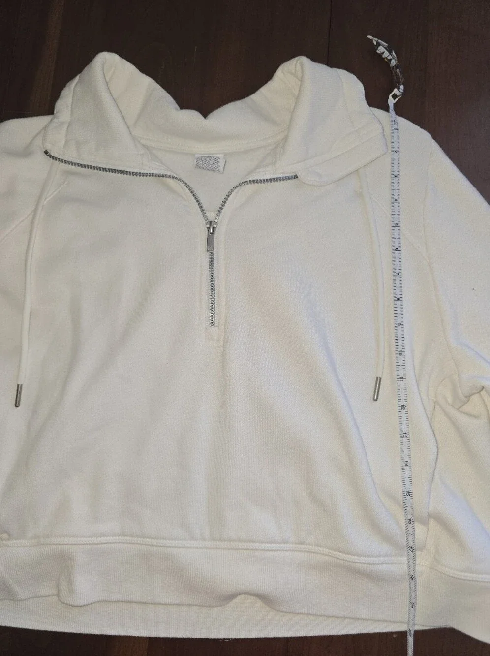 all in motion White Half-Zip Pullover  Cropped Sweater, Like New!